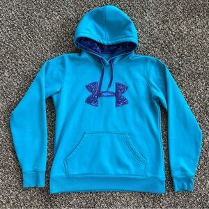 Under Armour Women’s Storm Semi-Fitted Hoodie - aqua/purple - size MEDIUM